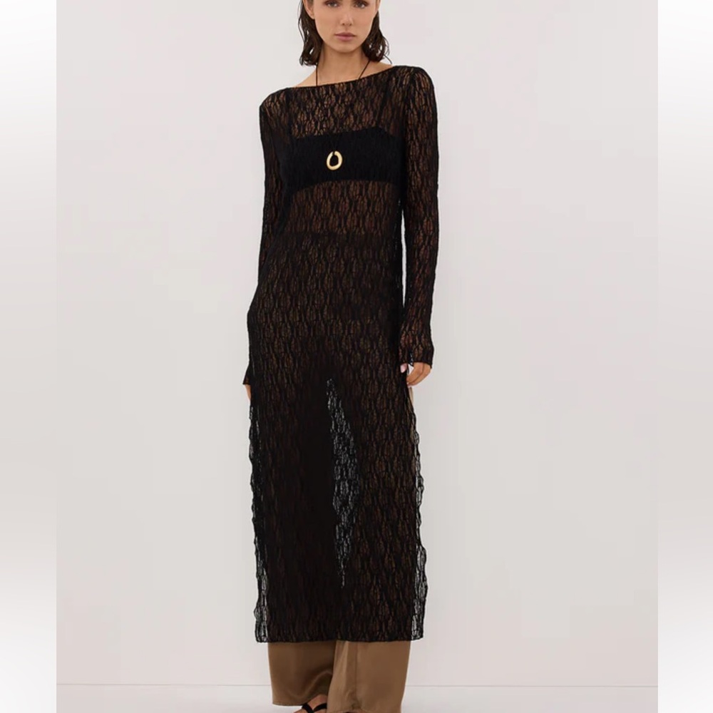 DISSH LIZZIE BLACK BOAT NECK TUNIC TOP / DRESS